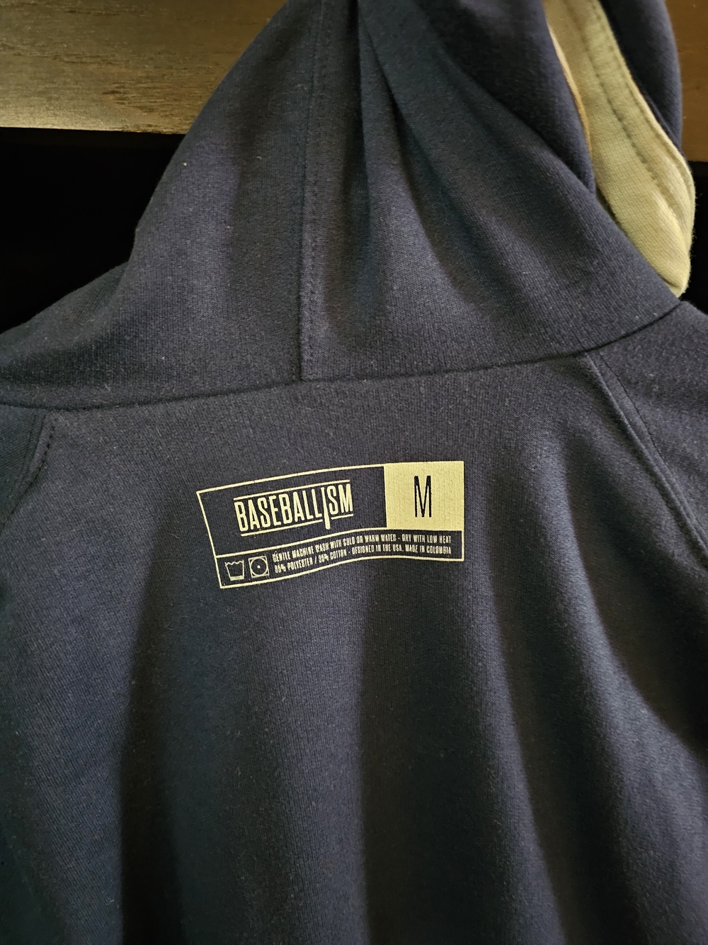 Baseballism Men's Navy Pullover Hoodie with Chest Logo Never Wore. Reversible - Picture 4 of 4